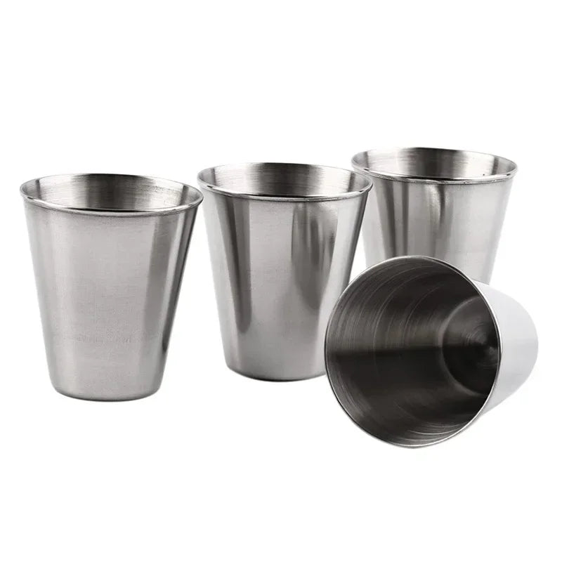 Stainless Steel Shot Cups Set of 4 – 170ml with Leather Bag