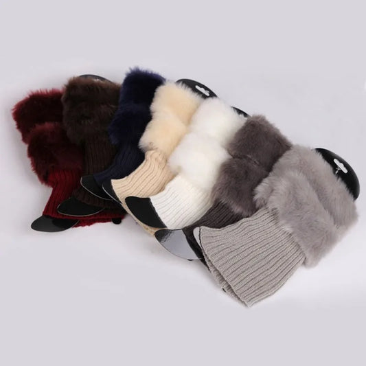 1 Pair High Quality Knitted Boot Cuffs Winter Leg Warmers Women Lady Crochet Knit Fur Trim Leg Boot Socks Toppers Cuffs Peaceful Pleasures Health and Wellness