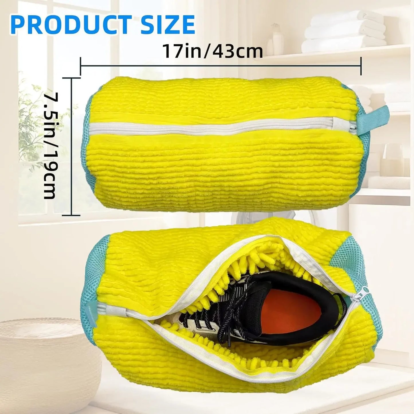 Reusable Shoe Cleaning Bags for Washer and Dryer, 2-Pack with Self-Locking Zipper for All Shoe Types Peaceful Pleasures Health and Wellness