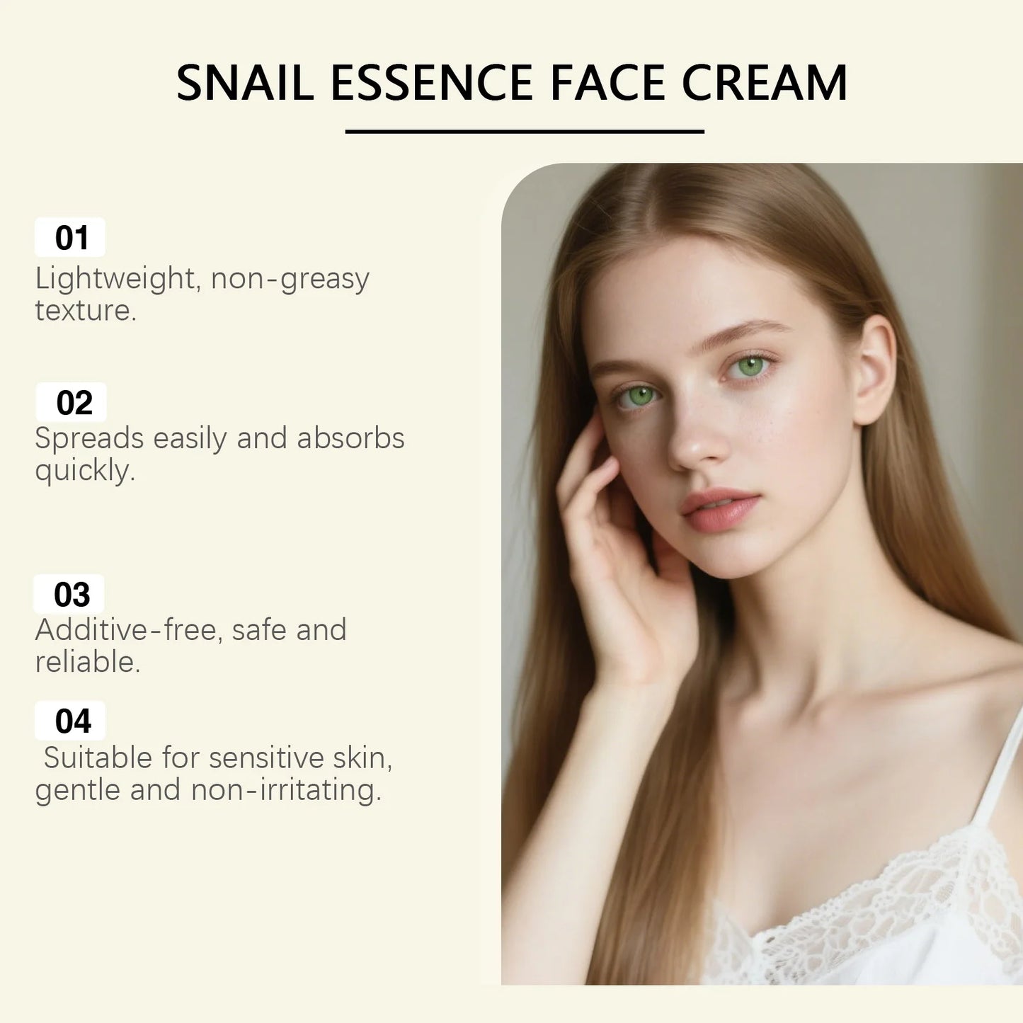Snail Mucin Face Cream – Anti-Aging, Firming & Brightening