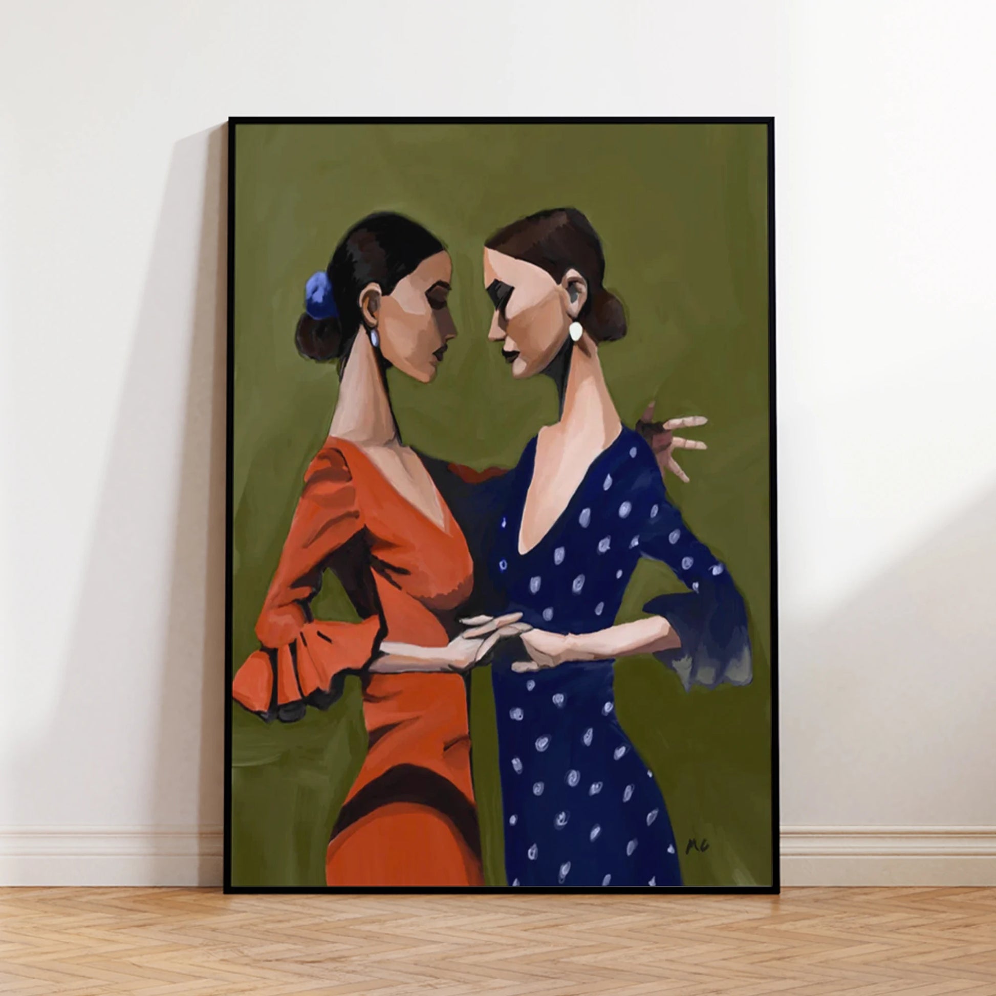 Retro Spanish Women Dancing Wall Art Print Canvas Painting Poster Picture For Living Room,Bedroom Home Decor Peaceful Pleasures Health and Wellness