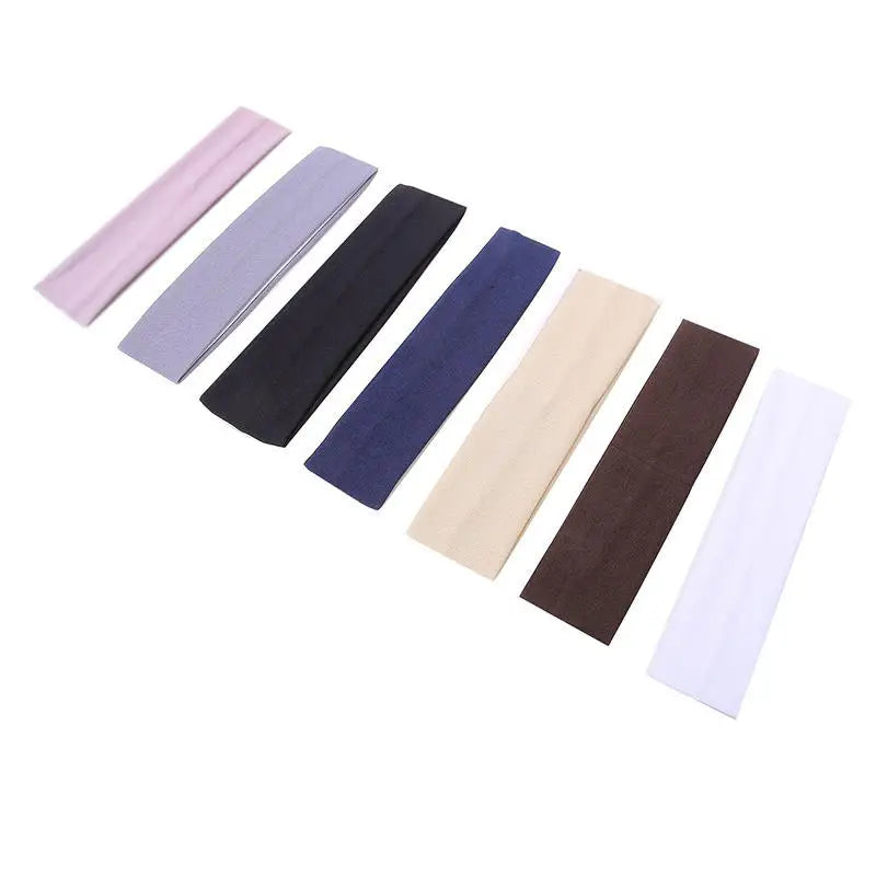 7Pcs Solid Color High Elasticity Headbands Yoga Exercise Headband Hair Accessories Sweat Absorbing Wide Edge Headband Peaceful Pleasures Health and Wellness 7 pcs