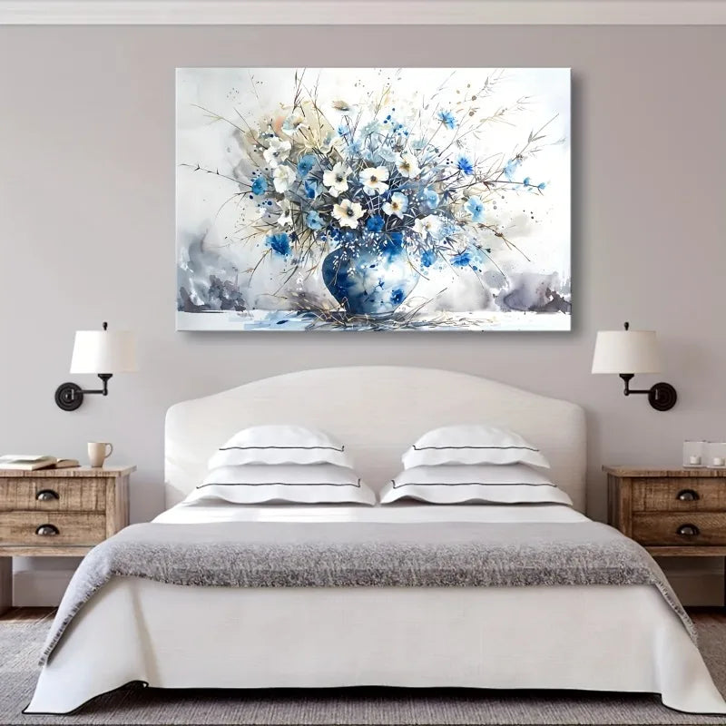Flower Vase Canvas Wall Art | Unframed Floral Print Decor Canvas Wall Art Print Peaceful Pleasures Health and Wellness