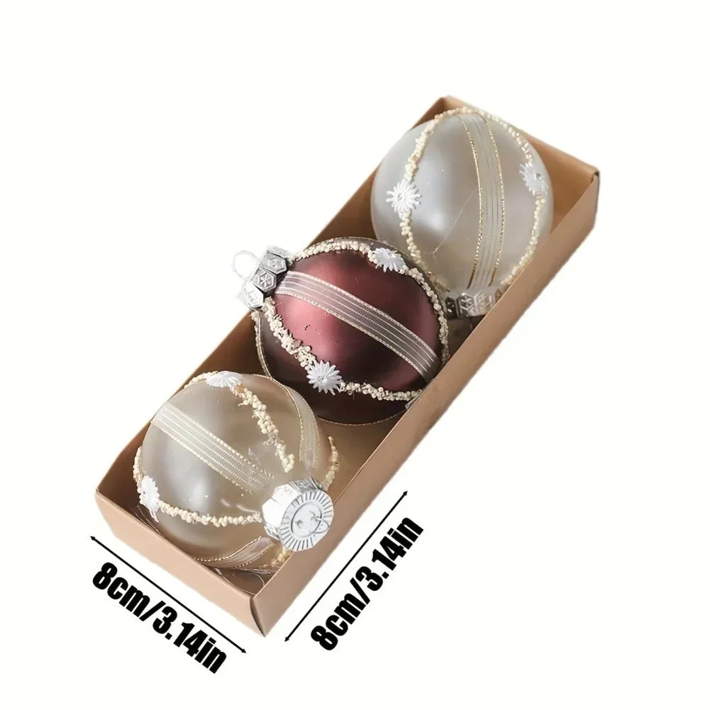 Shatterproof Christmas Ball Ornaments 8cm – Set of 3 Boxes