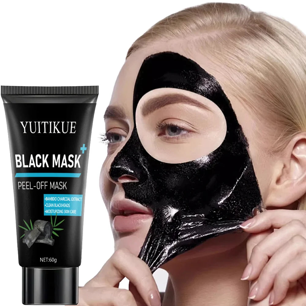 Black Peel Off Mask – Bamboo Charcoal Blackhead Remover 60g Peel Off Face Mask Peaceful Pleasures Health and Wellness