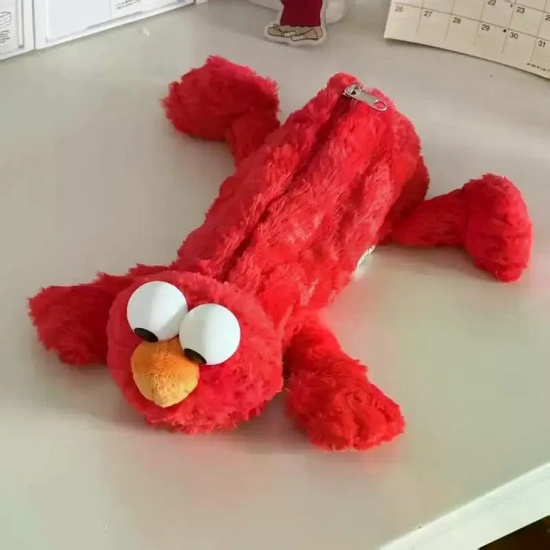 Kawaii Red Mockingbird Plush Pencil Case – Cute Bird Pen Bag