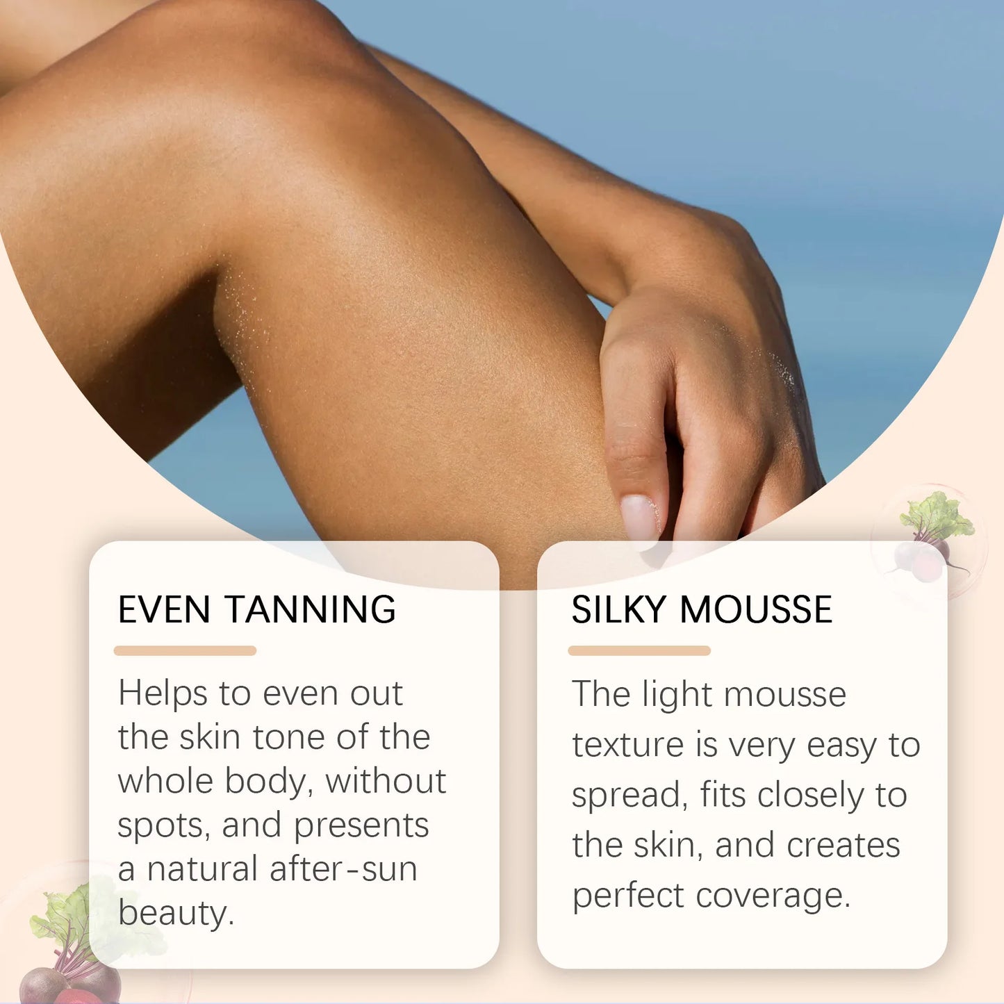 Sunless Self Tanning Mousse – Natural Bronze Glow Face & Body