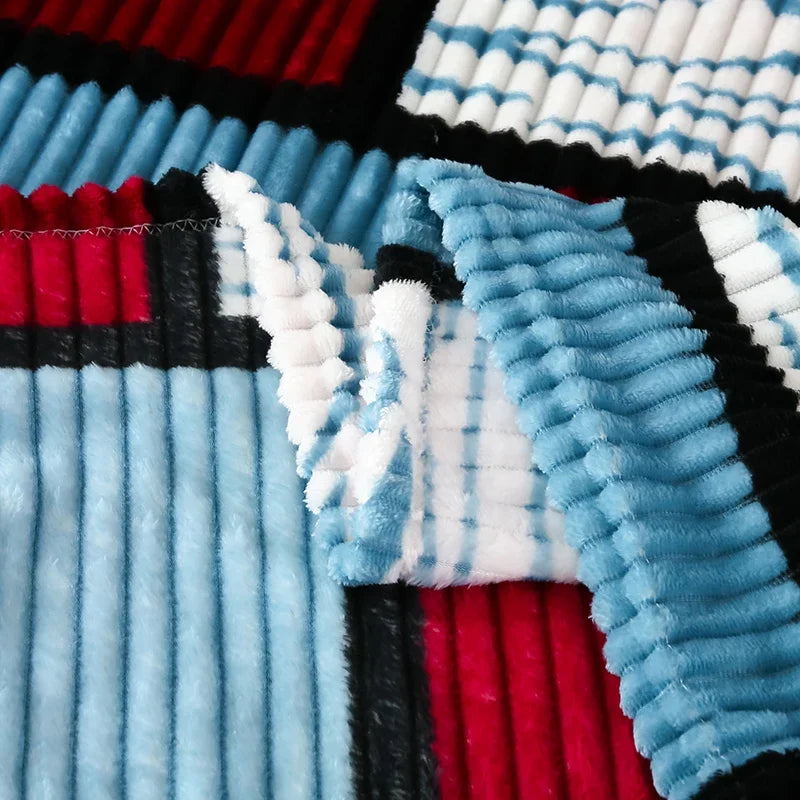 Plaid Fleece Bed Blankets Queen King Soft Lightweight Plush Fuzzy Blanket Lightweight Blanket for Travel Camping Bedspreads Peaceful Pleasures Health and Wellness