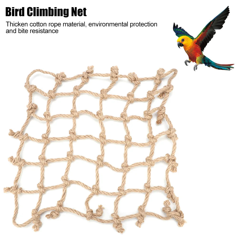 Parrot Hammock Parrot Climbing with Hook Climb Chew Hammock Hanging Swing Bird Climbing Net Animals Parrots for Birds Pets Peaceful Pleasures Health and Wellness