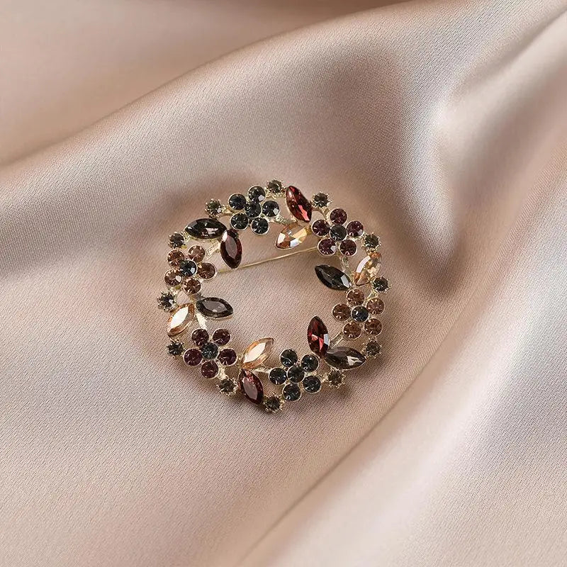 Rhinestone Crystal Brooch Pin – Vintage Women's Jewelry Gift Rhinestone Brooch Pin Peaceful Pleasures Health and Wellness A4