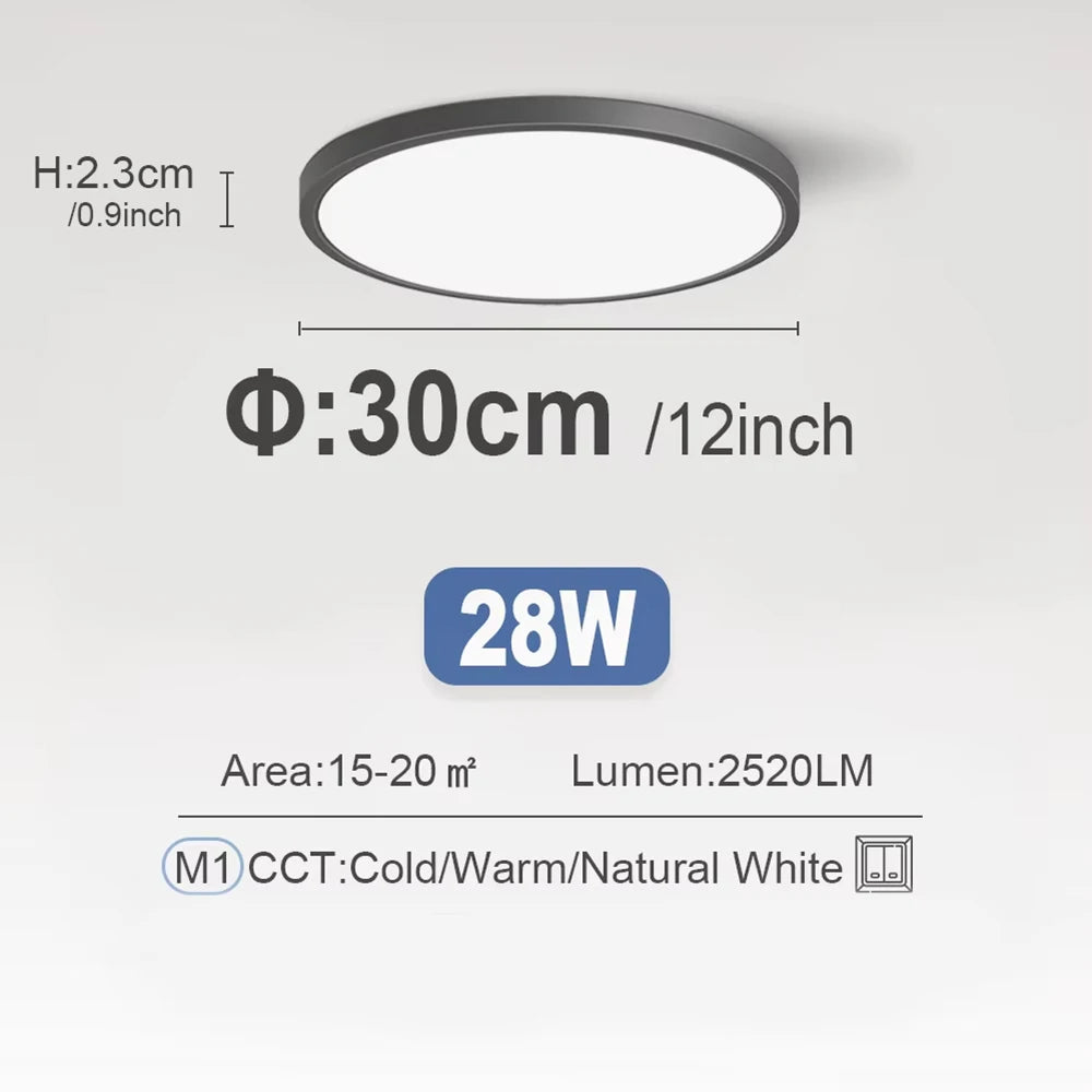 Ultrathin LED Flush Mount Ceiling Light 24W 28W 38W | 3 Sizes
