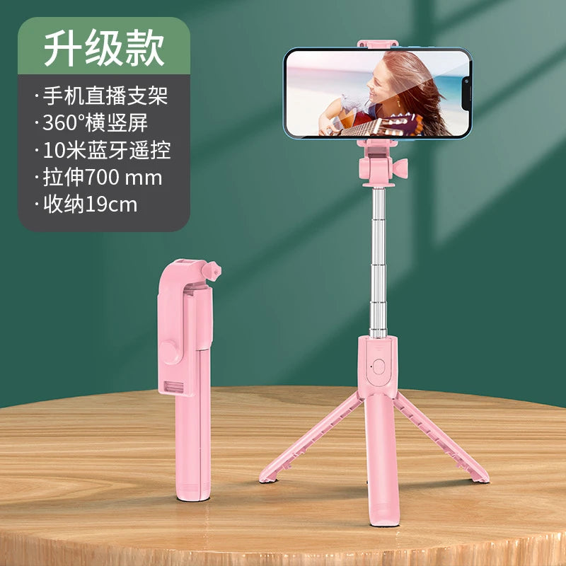 Selfie Stick Tripod Bluetooth, 104cm Extendable Aluminum Phone Tripod Stand, 360° Rotation Wireless Remote, Portable Mini Selfie Peaceful Pleasures Health and Wellness Pink