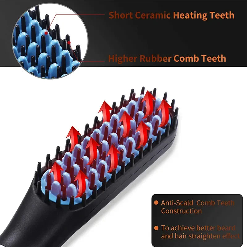 Professional Hair Comb Brush Beard Straightener Multifunctional Hair Straightening Comb Hair Curler Fast Heating Styling Tools Peaceful Pleasures Health and Wellness