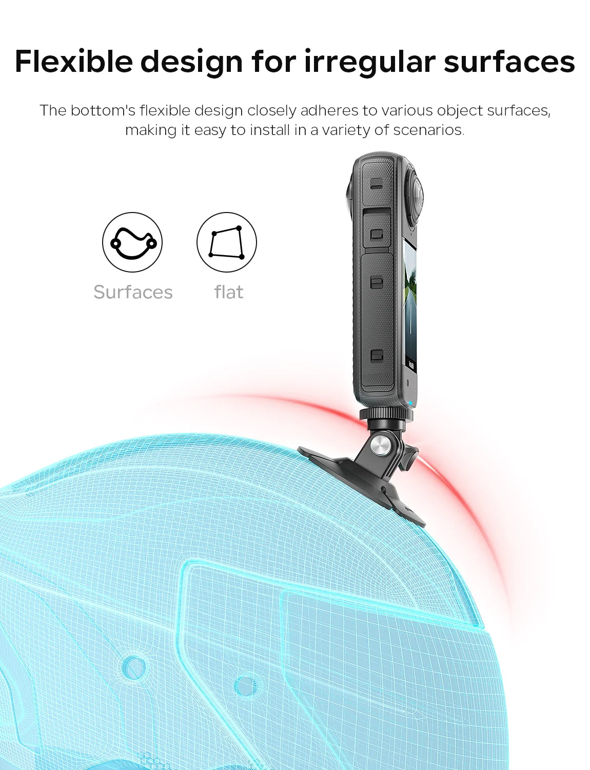 For Insta360 X4 Riding Mount Dock For DJI Action4 Dock Sports Camera Flexible Adhesive Mount Flexible Base Accessories Peaceful Pleasures Health and Wellness