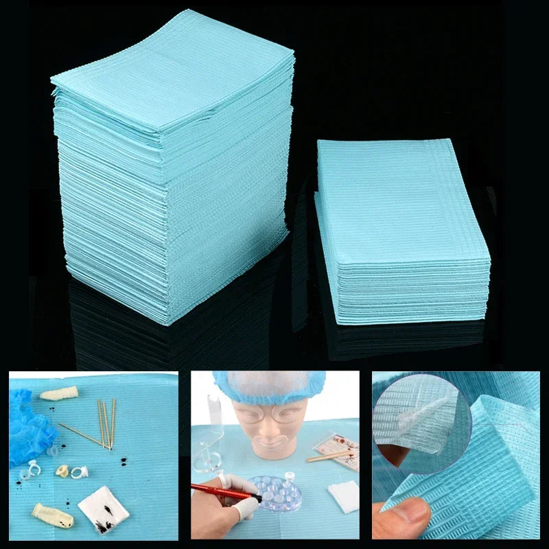 Disposable Waterproof Bibs & Table Covers 125 Pcs | Black