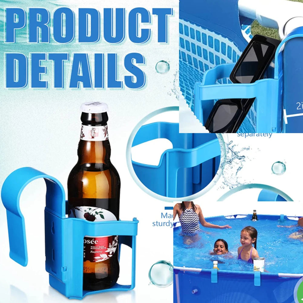 Poolside Drink Holder for Above Ground Pools – Snap-On Cup Holder Peaceful Pleasures Health and Wellness