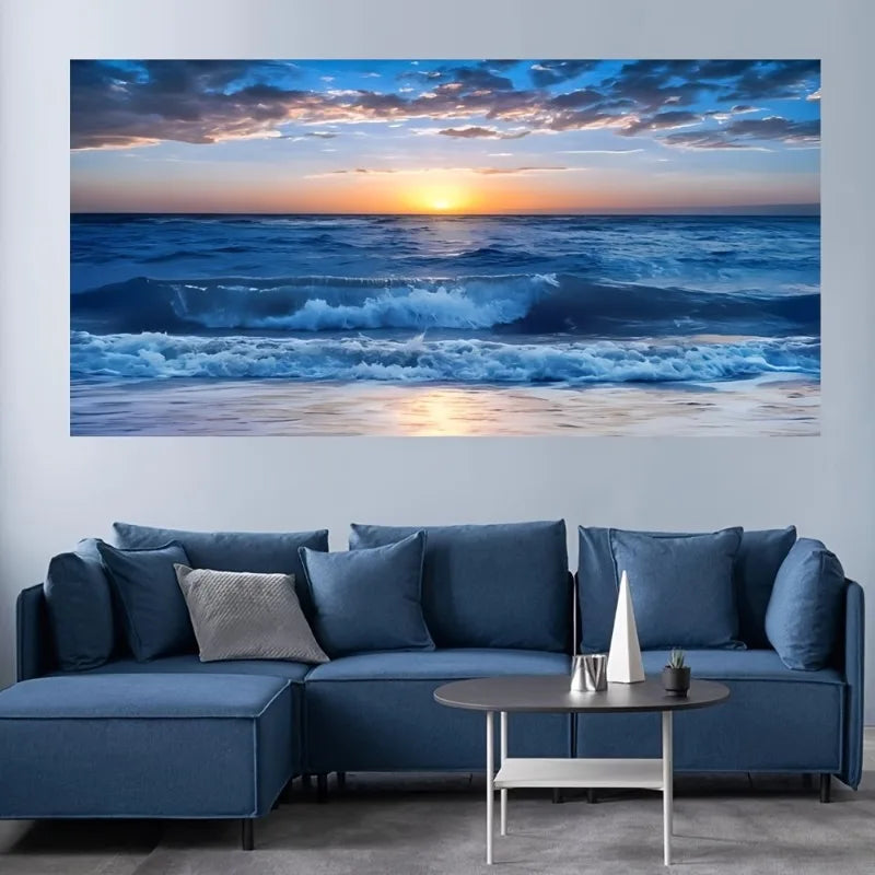 Sunset Seascape Canvas Wall Art | Modern Ocean Print Décor Canvas Wall Art Peaceful Pleasures Health and Wellness