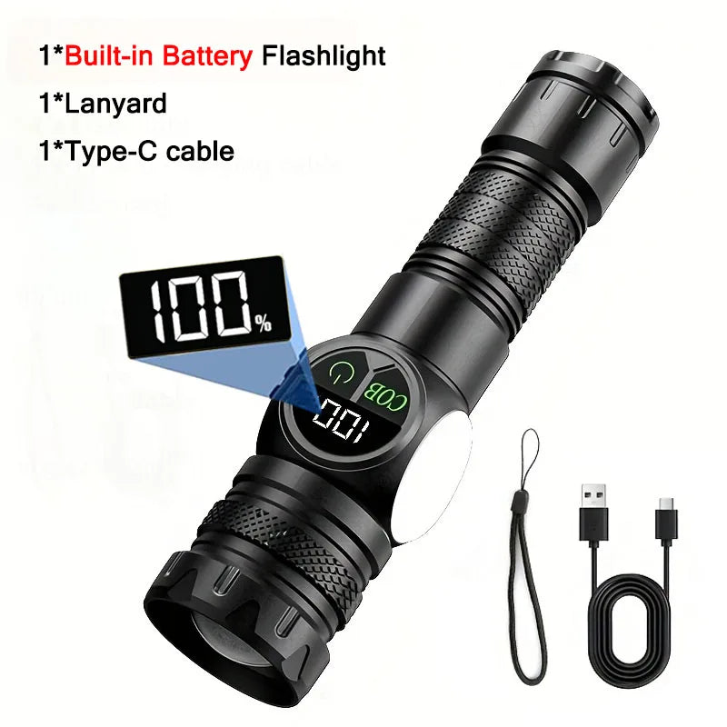Mikenoon LED Flashlight USB Rechargeable Tactical Torch 500m