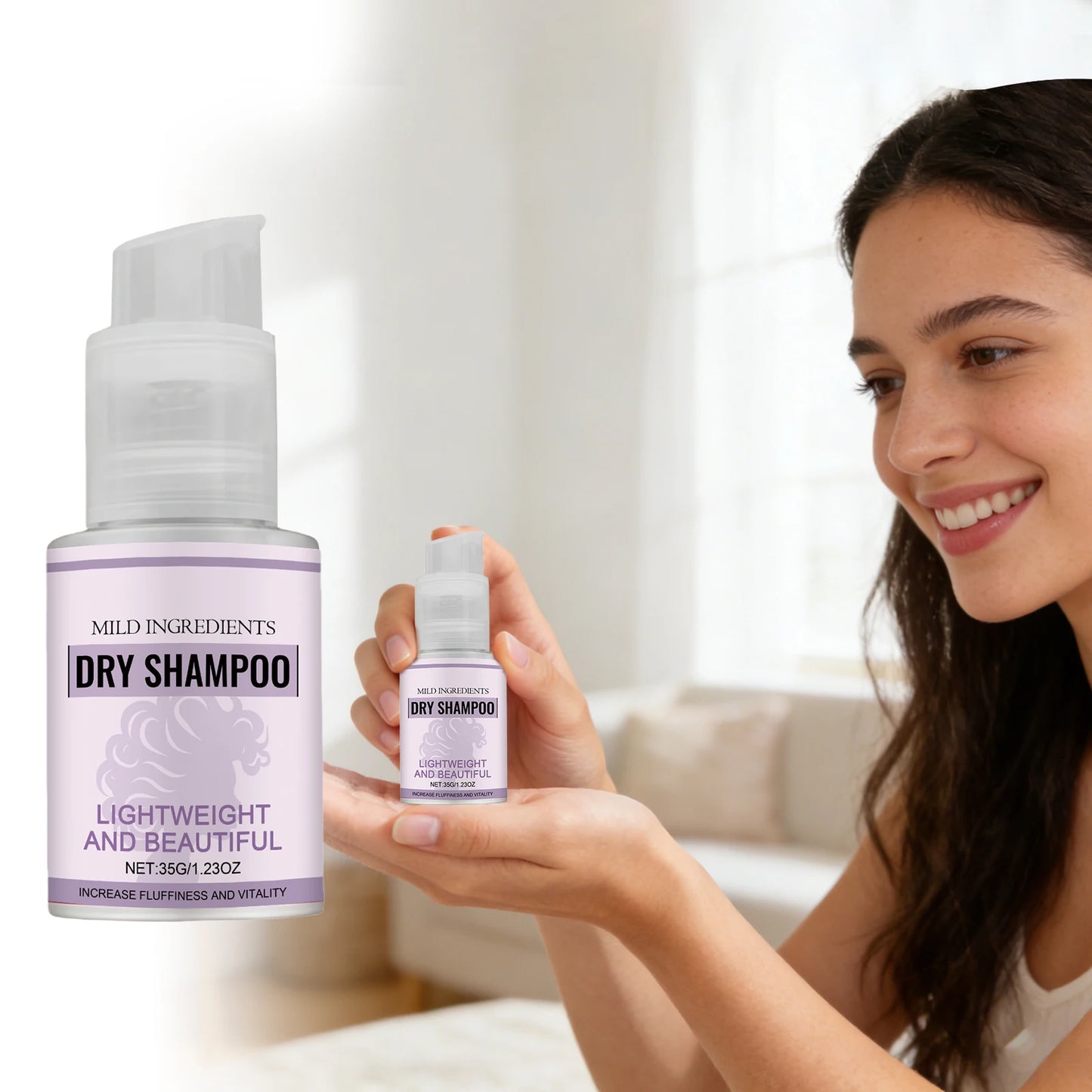 Portable Dry Shampoo Fast Oil Control Lifting Fluffy Hair Root No Rinse Instant Cleaning Travel Friendly Easy Use Dry Hair Spray Peaceful Pleasures Health and Wellness 35g X 5PCS