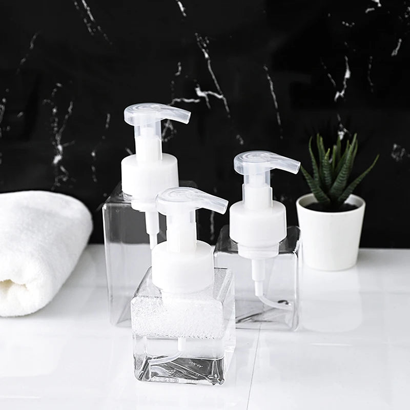 250/450ml Transparent Large Foam Dispenser Plastic Pump Bottles Mini Empty Soap Refillable Bottle For Travel Shampoo Bottles Peaceful Pleasures Health and Wellness