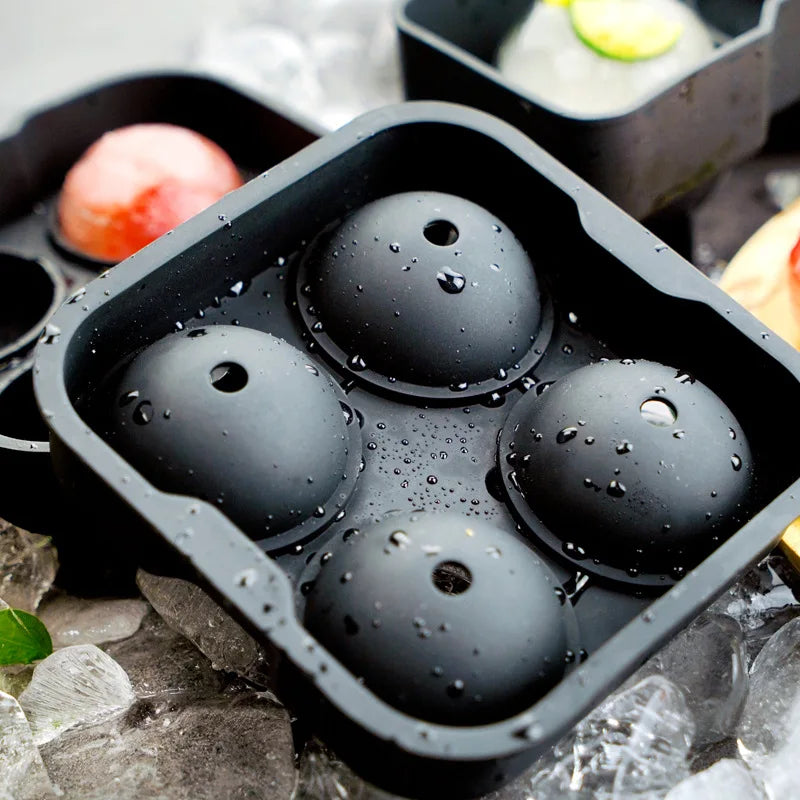Ice Molds-Silicone Cube Tray With Lid-Easy Fill Release Ice Maker-Great Parties Events Whiskey Beverage Chilling Balls Sphere Peaceful Pleasures Health and Wellness