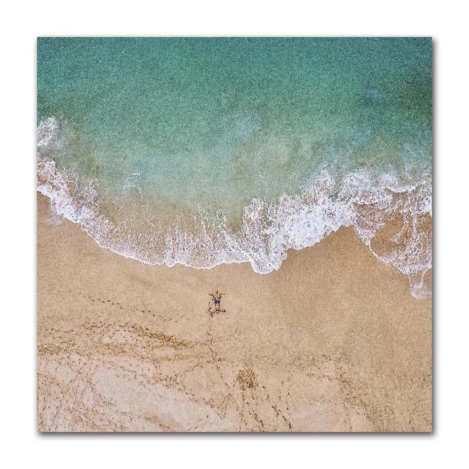 Coastal Beach Watercolor Canvas Wall Art | Frameless Poster Print Canvas Wall Art Peaceful Pleasures Health and Wellness 61735-03 50x70cm Unframed