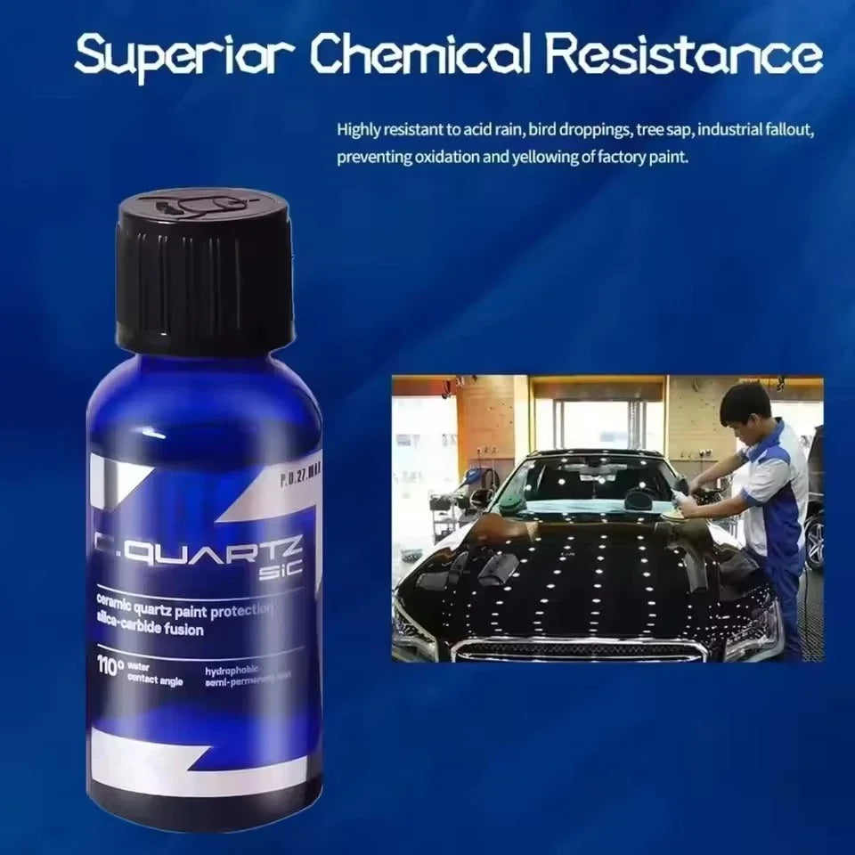 For CAR CQUARTZ SiC 30ml Kit Car Ceramic Coating Finish Quartz Based Nanotechnology Bonds To Paint Glass Metal and Plastic Peaceful Pleasures Health and Wellness
