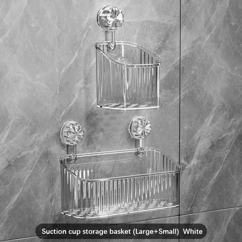 Suction Cup Shower Caddy Shelf – No Drill Wall Organizer