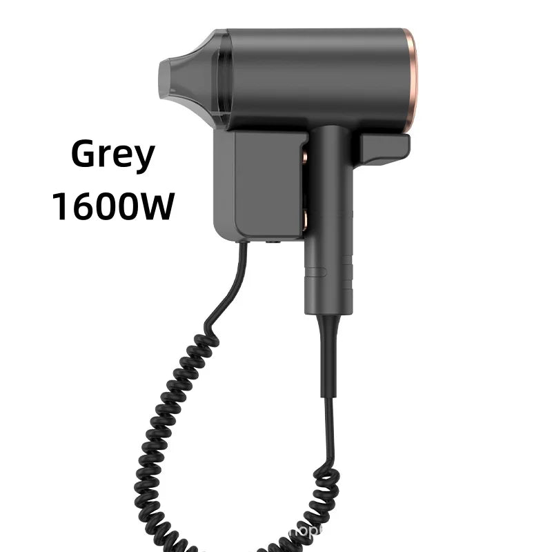 Hotel, Hotel, Non Perforated Wall Mounted Hair Dryer, Home Bathroom, High Wind Blue Light Hair Care Hair Dryer Peaceful Pleasures Health and Wellness Grey -220V AU
