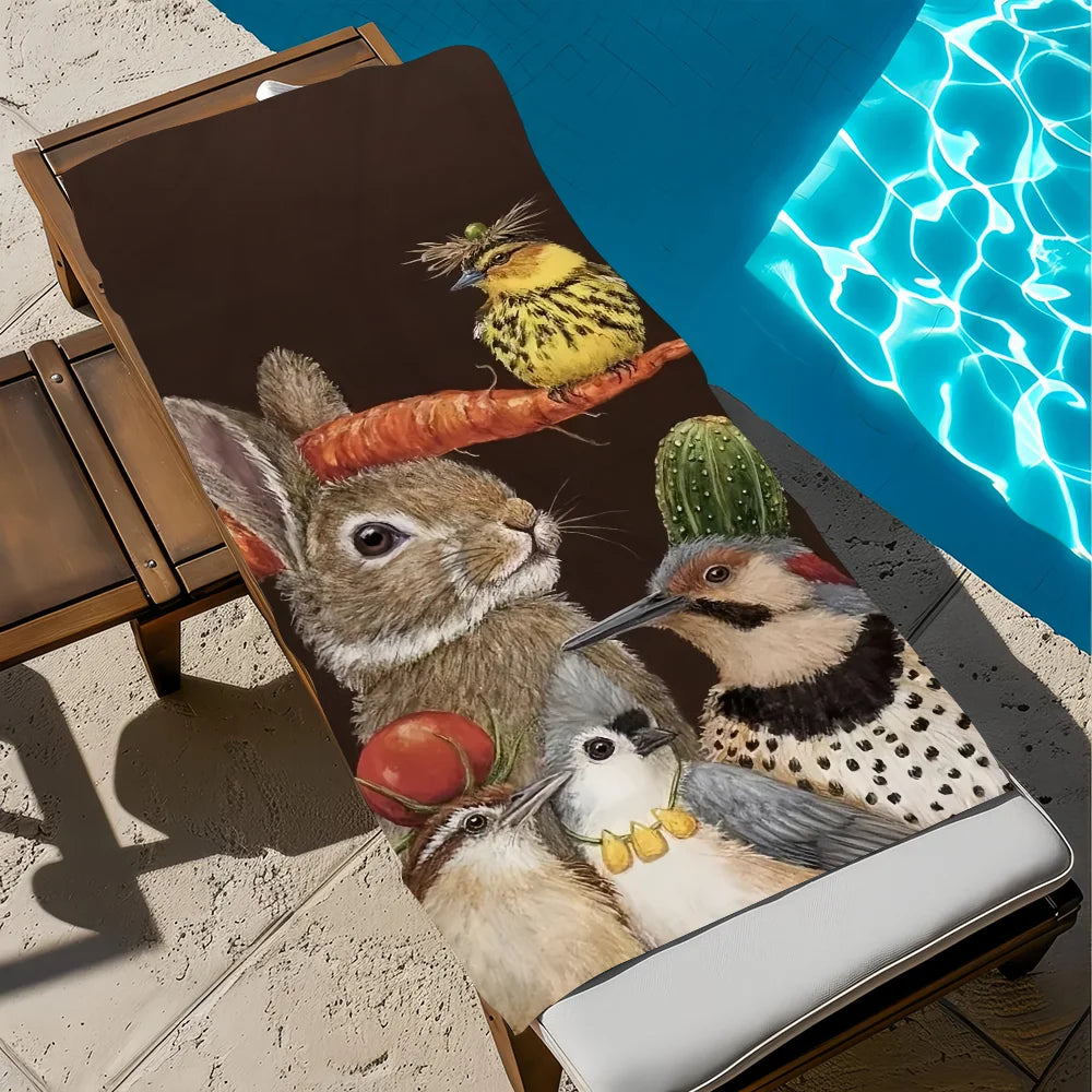 Quick-Dry Animal Print Beach Towel | Soft Microfiber Pool Towel Quick-Dry Beach Towel Peaceful Pleasures Health and Wellness z4 STJ80x160CM