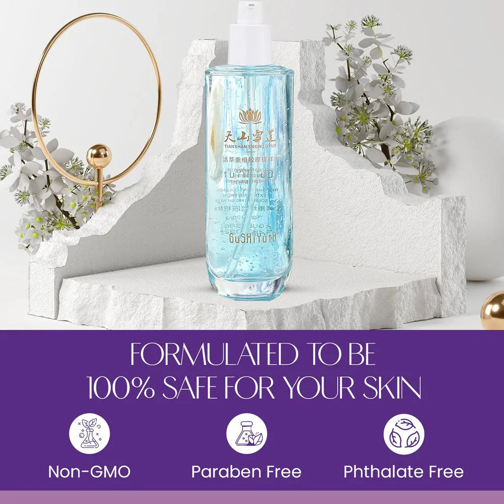 120ml Snow Lotus Collagen Toner Plump Skin Fast Absorbing Formula for All-Day Anti-Aging, Skin Tightening Korean Skincare Peaceful Pleasures Health and Wellness