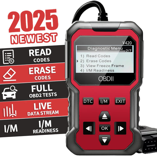 V420 OBD2 Scanner – Check Engine Code Reader for All Cars Peaceful Pleasures Health and Wellness black