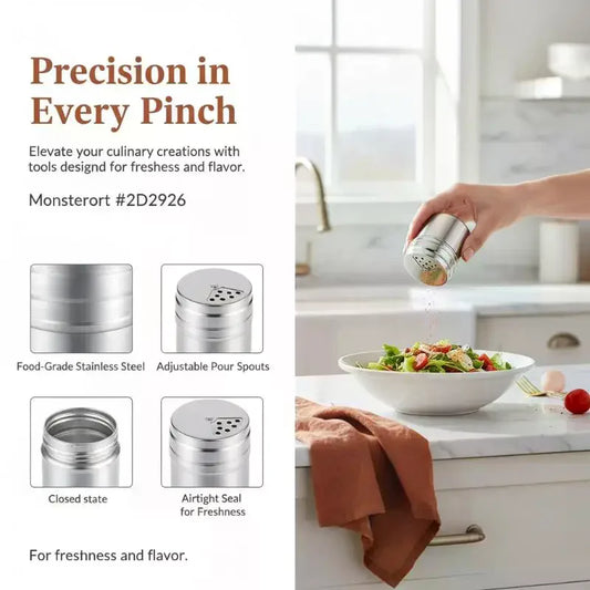 Stainless Steel Spice Shaker Jar – Adjustable, Rust-Resistant Spice Shaker Jar Peaceful Pleasures Health and Wellness