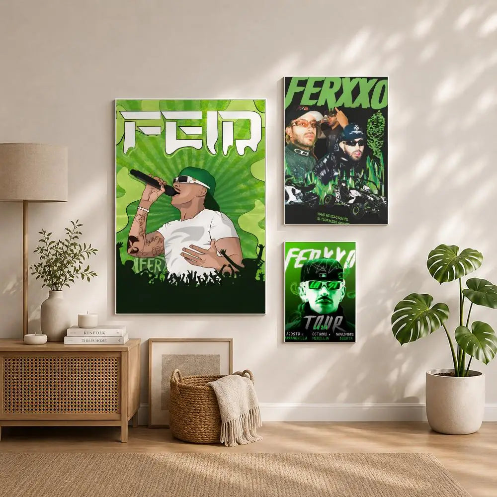 Feid Singer HD Poster – Self-Adhesive Waterproof Wall Art Music Wall Poster Peaceful Pleasures Health and Wellness