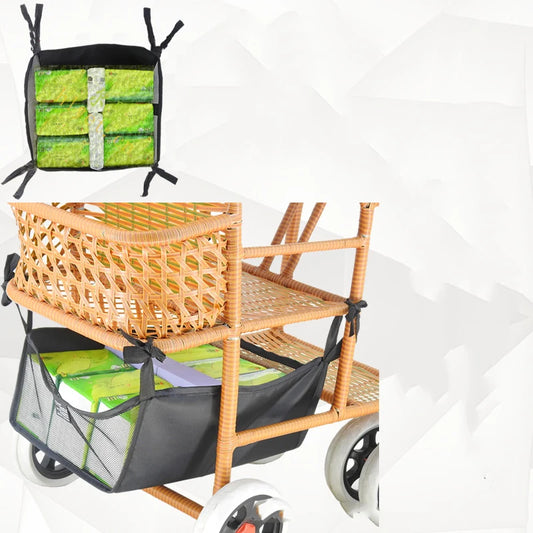 Portable Baby Stroller Basket Newborn Stroller Hanging Basket Infant Stroller Accessories Pram Bottom Basket Organizer Bag Peaceful Pleasures Health and Wellness