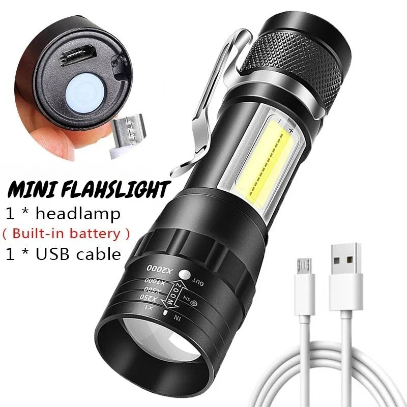ZHIYU LED Rechargeable Zoomable Flashlight – Waterproof Torch