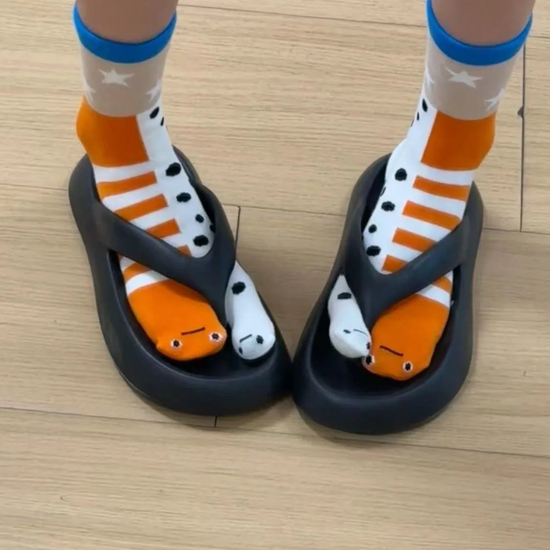 Cartoon Cute Socks Creative Garden Eel Mid Socks Weat Anti Odor Breathable Soft Socks Novelty Ankle Foot Cover Accessories Gift Peaceful Pleasures Health and Wellness