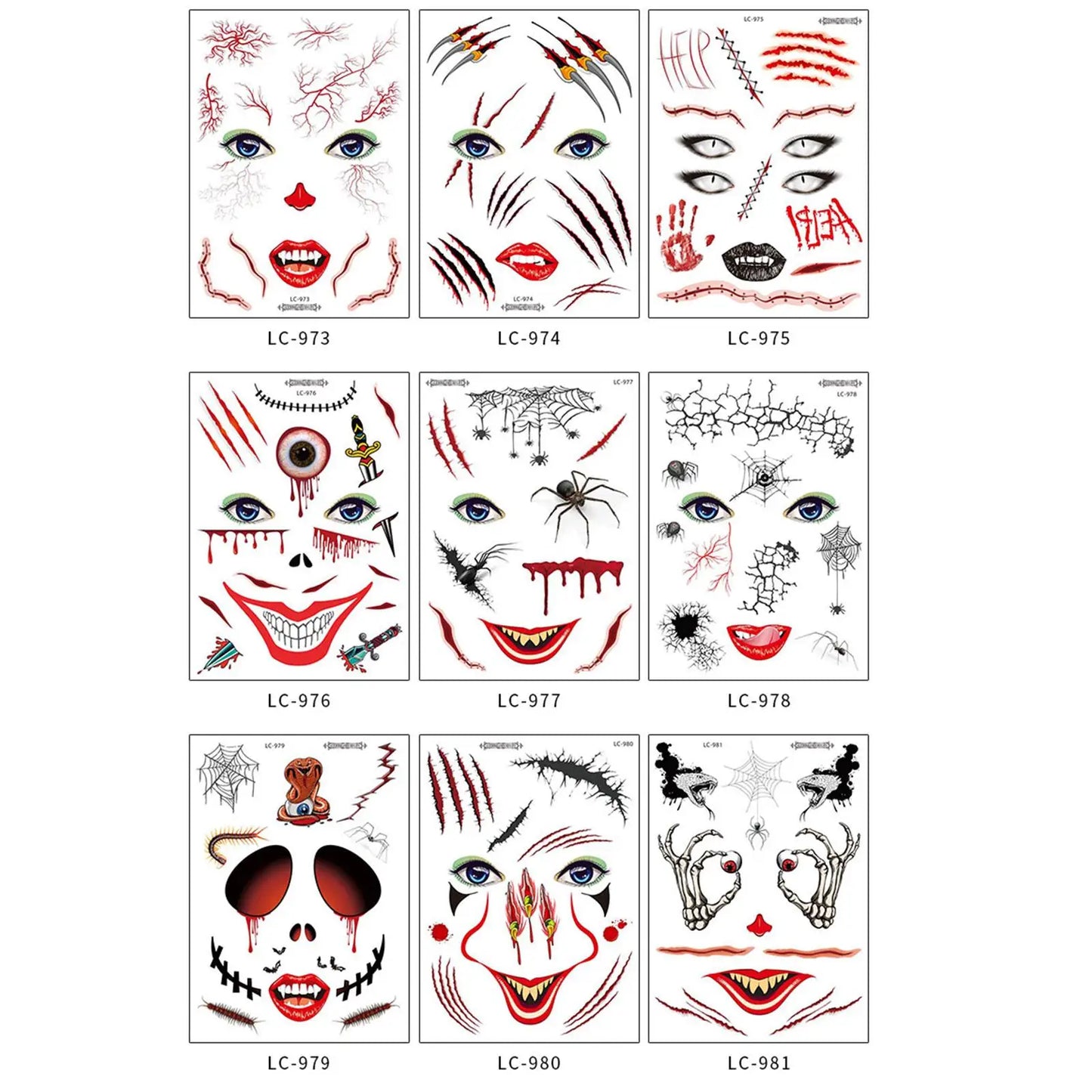 Halloween Skull Face Temporary Tattoo Stickers – Day of Dead