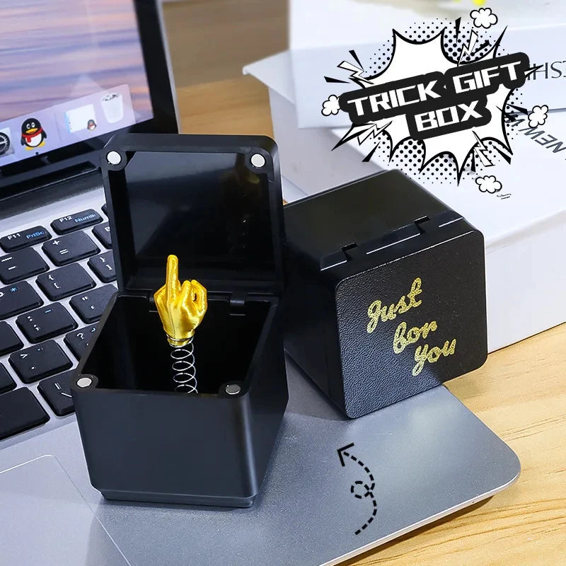 Funny Middle Finger Prank Gift Box – Novelty Desk Decor