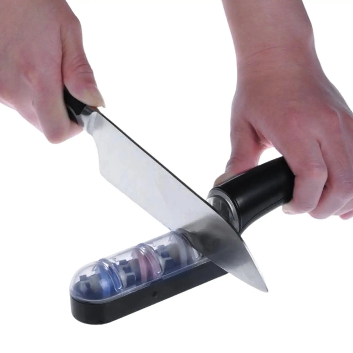 3-Stage Handheld Knife Sharpener with Anti-Slip Base