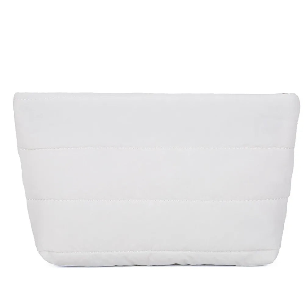 Quilted Cosmetic Bag – Large Travel Makeup Organizer with Zipper