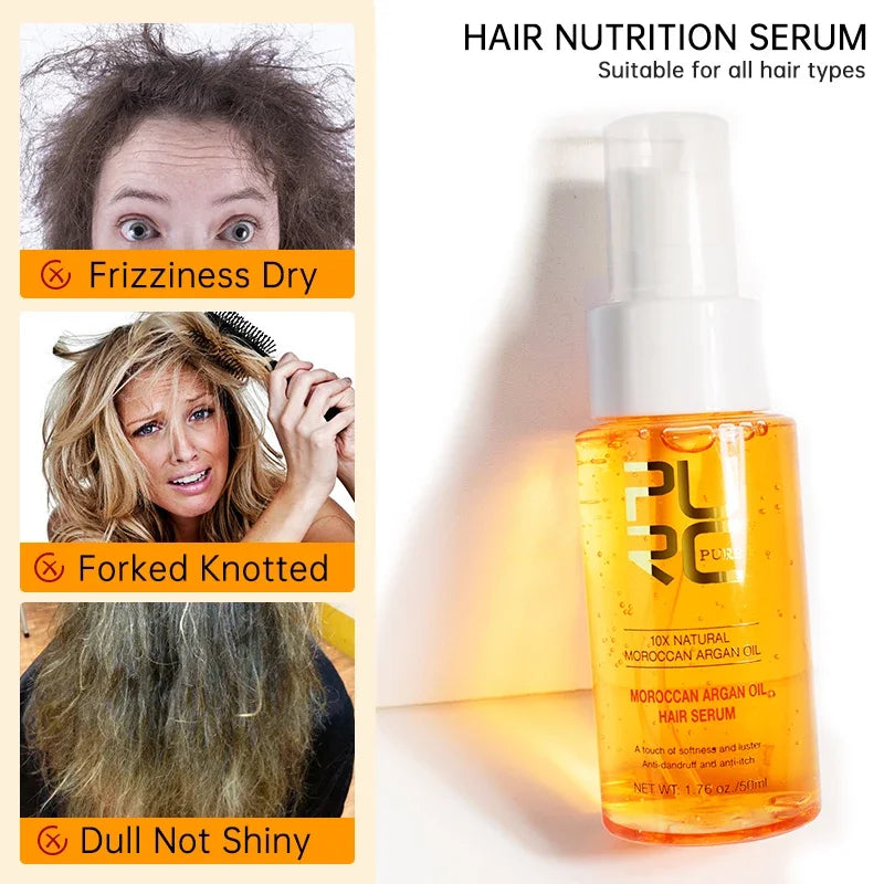 PURC Moroccan Argan Oil Hair Smoothing Serum – Anti-Frizz 50ml