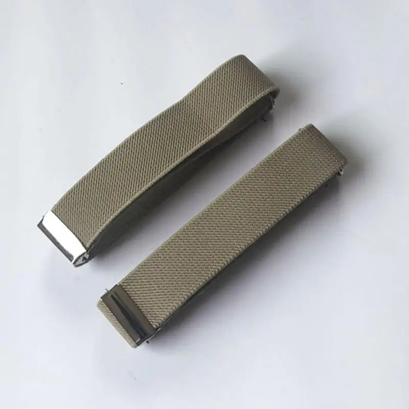 Shirt Sleeve Holder Arm Garter Elastic Anti Slip Strap for Men Women 2cm Wide Cufflink Alternative Formal Wear Accessory Peaceful Pleasures Health and Wellness khaki