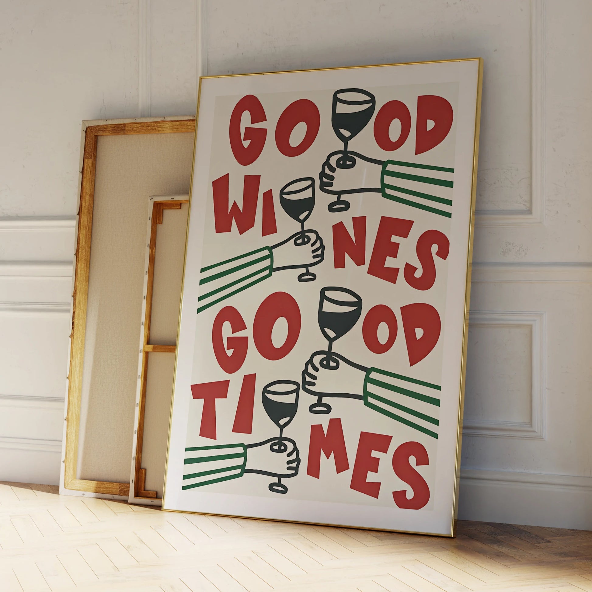 Good Wines Good Times Red And Green Wall Art Prints Canvas Painting Poster Picture For Living Bed Kitchen Room Home Deco Peaceful Pleasures Health and Wellness
