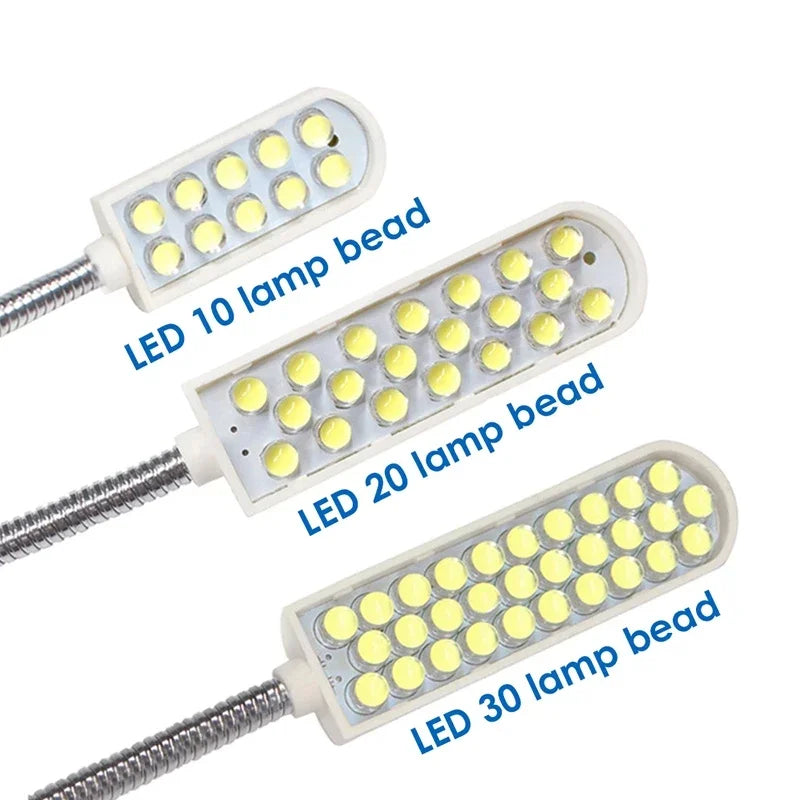 LED Sewing Machine Lamp – 360° Gooseneck & Magnetic Base