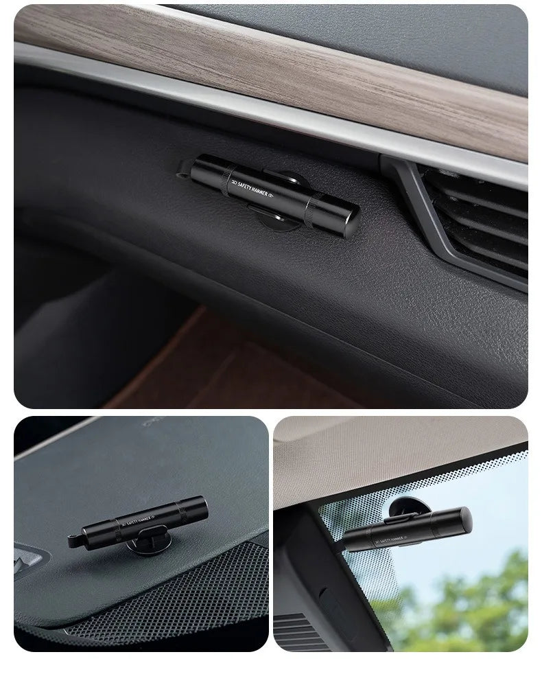 2-in-1 Car Safety Hammer – Window Breaker & Seatbelt Cutter