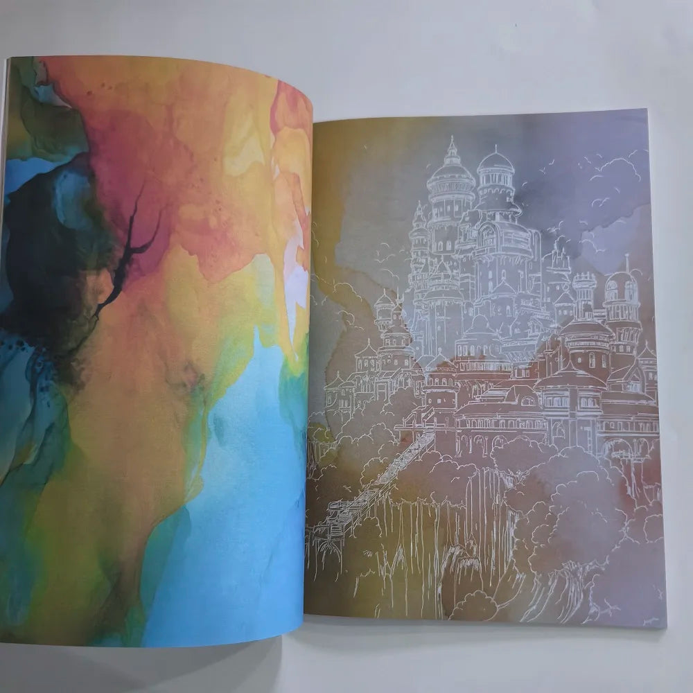 Ink Tracing Coloring Book Hidden Cities Vol 2 Unique Books Beginners