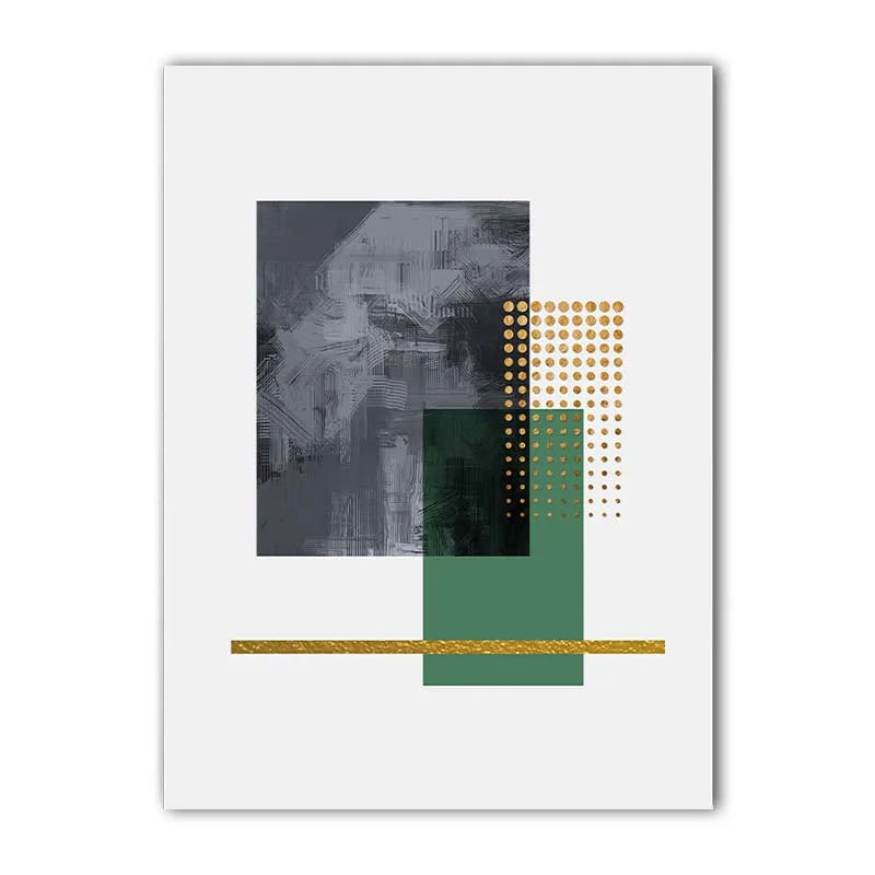 Nordic Geometric Canvas Wall Art | Green Yellow Abstract Print Canvas Wall Art Peaceful Pleasures Health and Wellness 04 15x20cm No Frame China Mainland