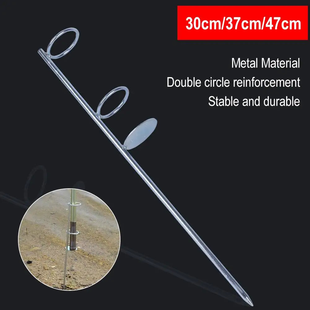 Fishing Rod Holder Outdoor with Ground Plug Design Peaceful Pleasures Health and Wellness