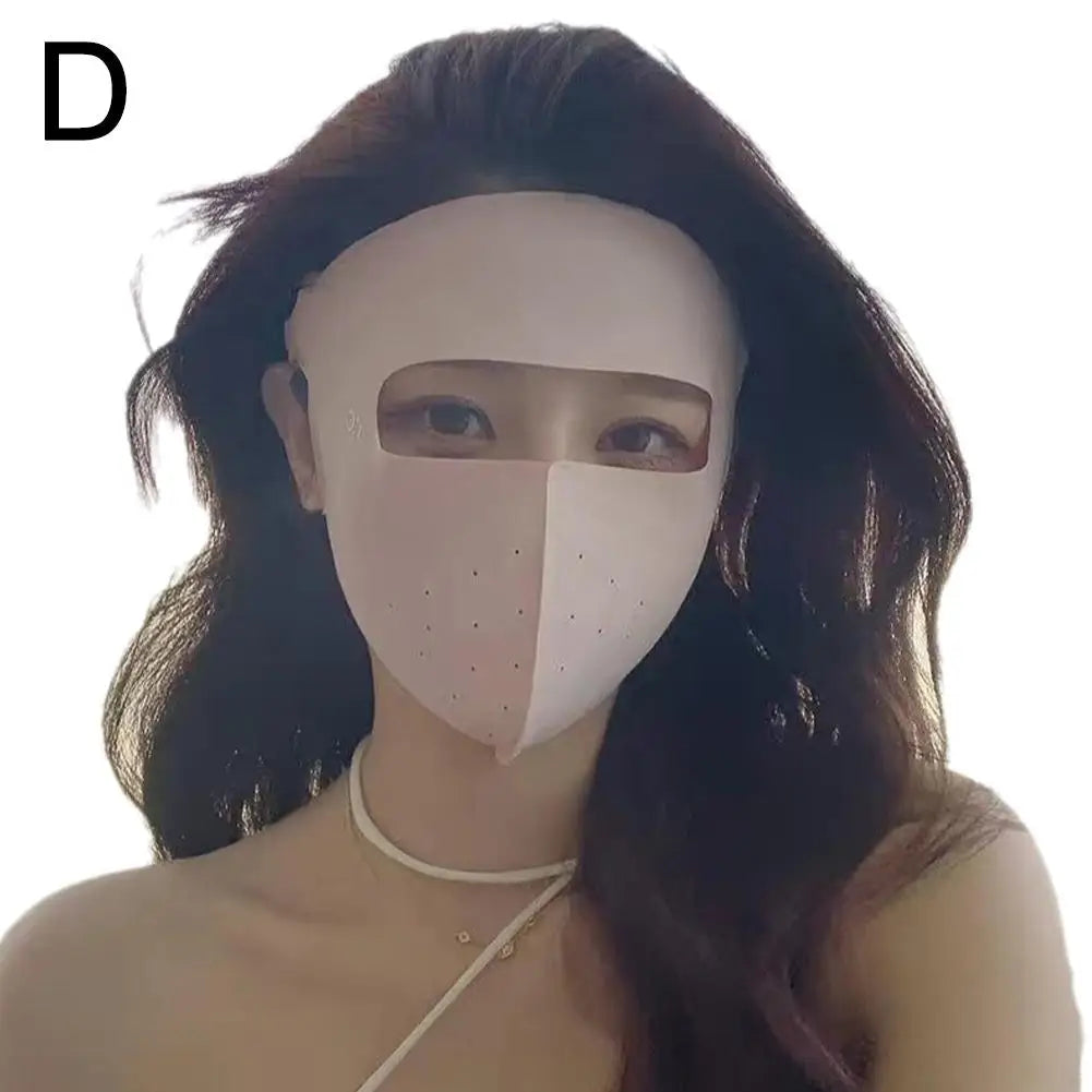 Women's Full Face UV Protection Mask, Breathable Ice Silk Sunscreen Cover for Outdoor Reusable Sunscreen Dustproof Mask Peaceful Pleasures Health and Wellness Pink